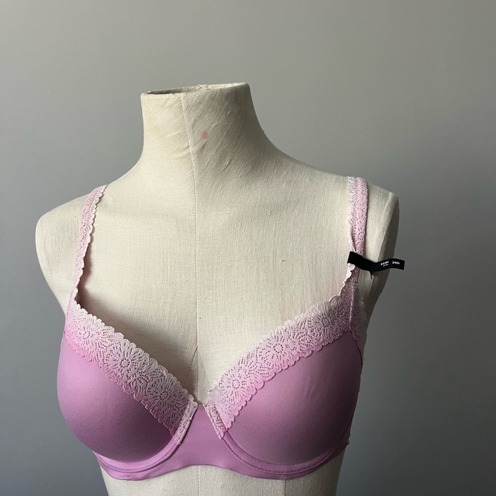 Aerie Pink Lace Detail Bra